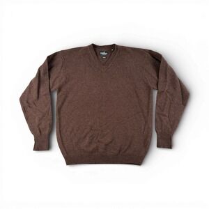 Original Lambswool Evergreen Sweater Mens XLT Brown V Neck Long Sleeve 100% Wool